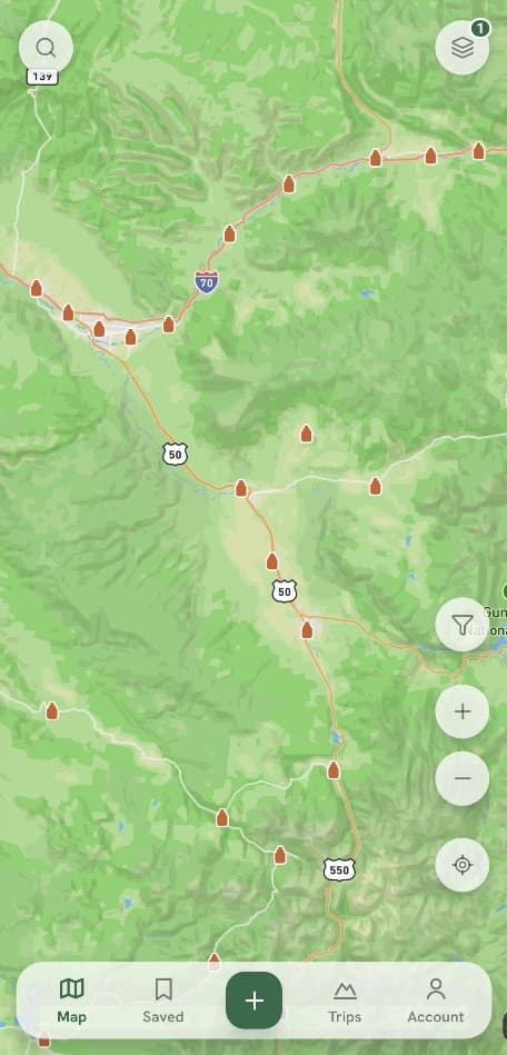 Propane exchange locations in the app.
