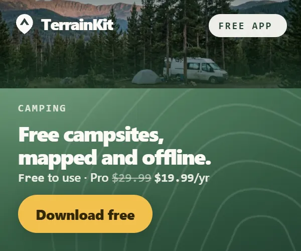 TerrainKit, the camping map app. Download free on Google Play.
