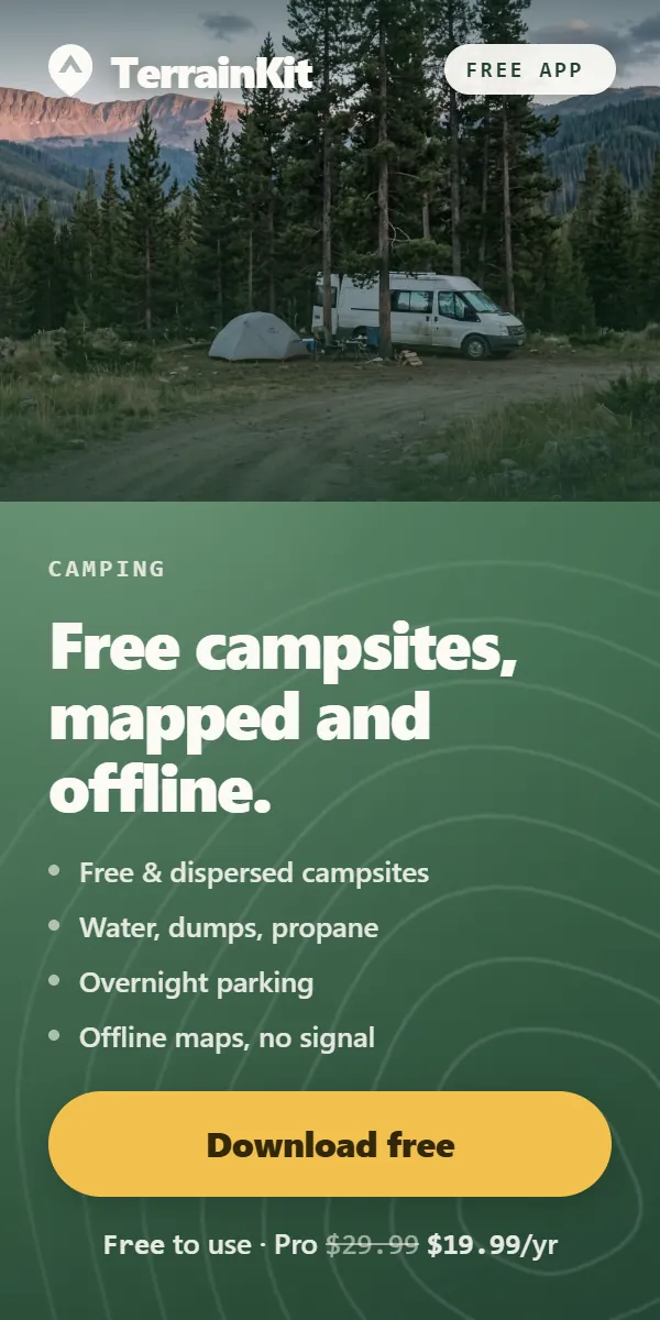 TerrainKit, the camping map app. Download free on Google Play.