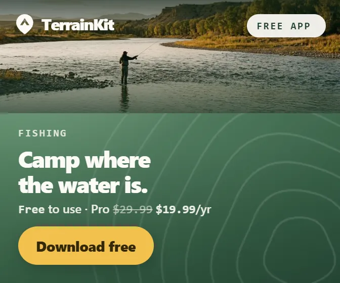 TerrainKit, the camping map app. Download free on Google Play.