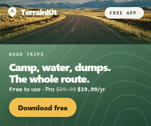 TerrainKit, the camping map app. Download free on Google Play.