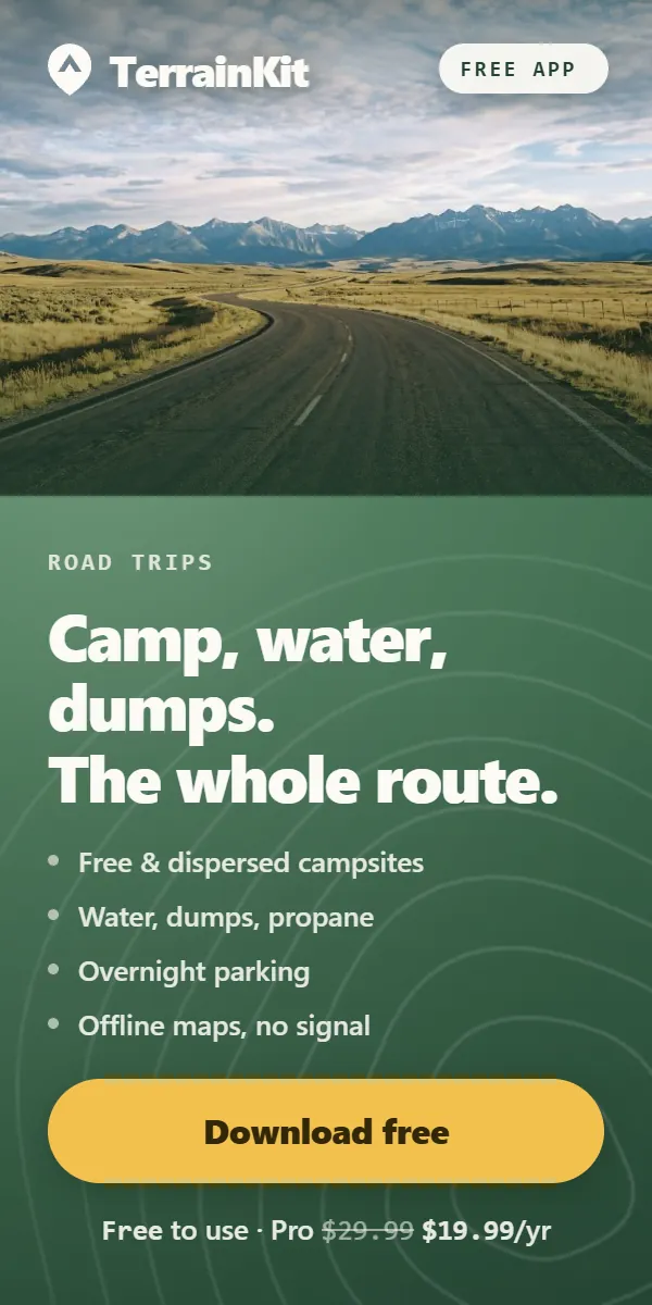 TerrainKit, the camping map app. Download free on Google Play.
