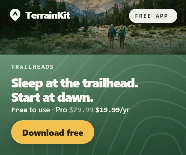 TerrainKit, the camping map app. Download free on Google Play.